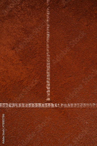 Service line on clean clay court
