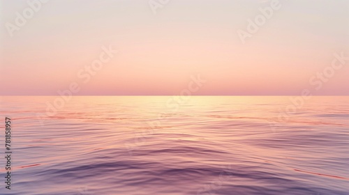 Calm Ocean at Dawn, Pastel Sunrise, Tranquil Marine Background