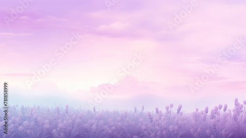 Soft Lavender Field at Sunrise, Purple Haze, Dreamy Floral Landscape