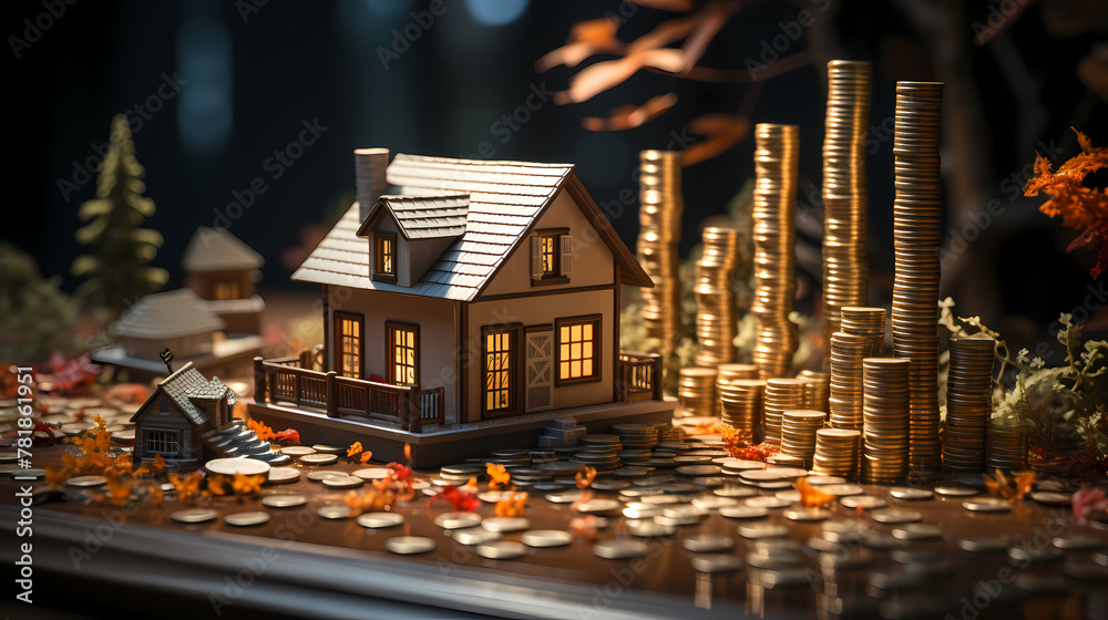 Financial investment savings real estate concept illustration