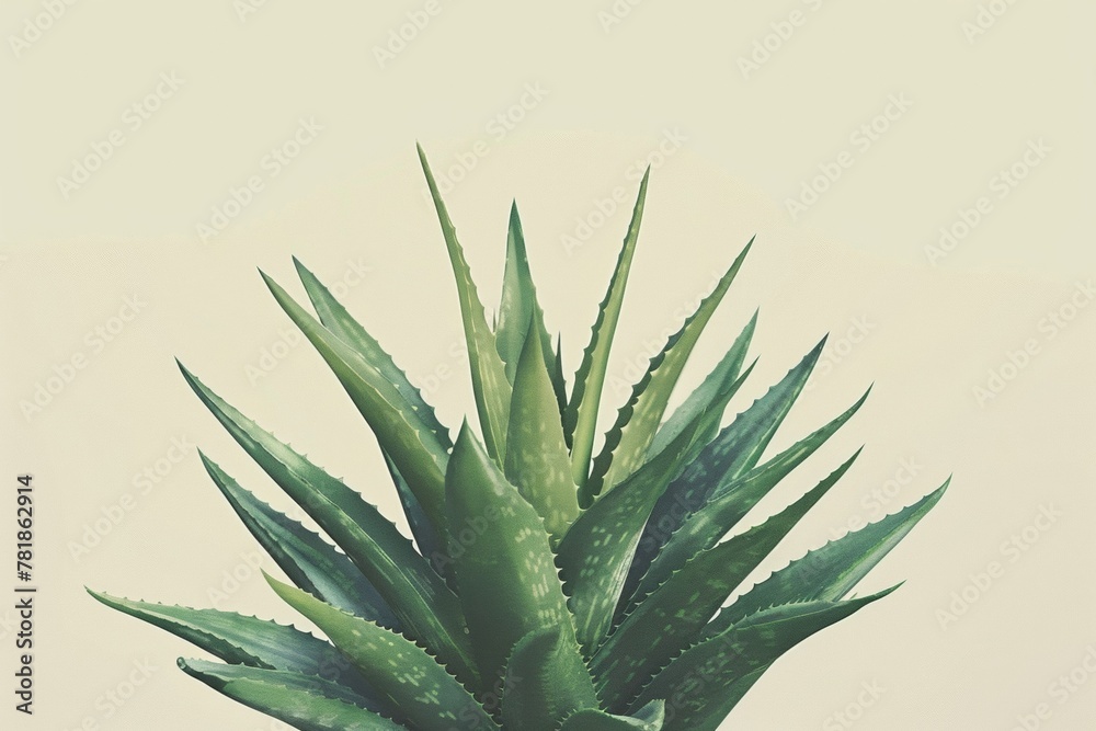 Fototapeta premium Minimalist illustration of aloe vera plant