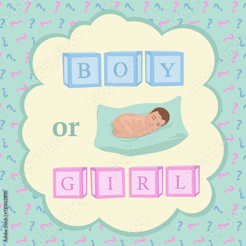 postcard boy or girl gender reveal party2