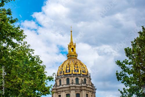 Gold dome on the Chapel of Saint-Louis burial site of Napoleon, Les Invalides, Paris photo