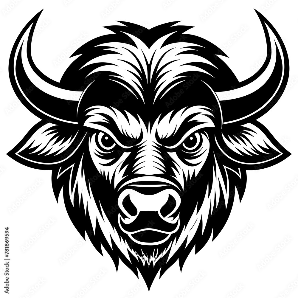 buffalo-mascot-logo-vector-with-solid-black-and-wh