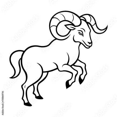 sheep colouring page white background -Vector illustration