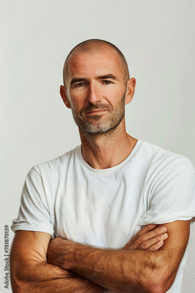 male startup employee, smiling, casual attire, arms crossed, white background male startup employee, smiling, casual attire, arms crossed, white background