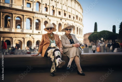 senior tourists in rome