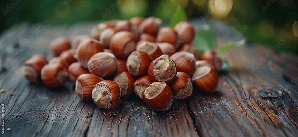 Nature's Bounty A Collection of Freshly Harvested Hazelnuts Generative AI