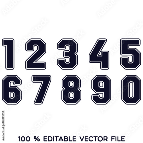 Sport Jersey Numbers Vector and Clip Art