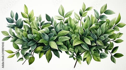 watercolor of green leaves