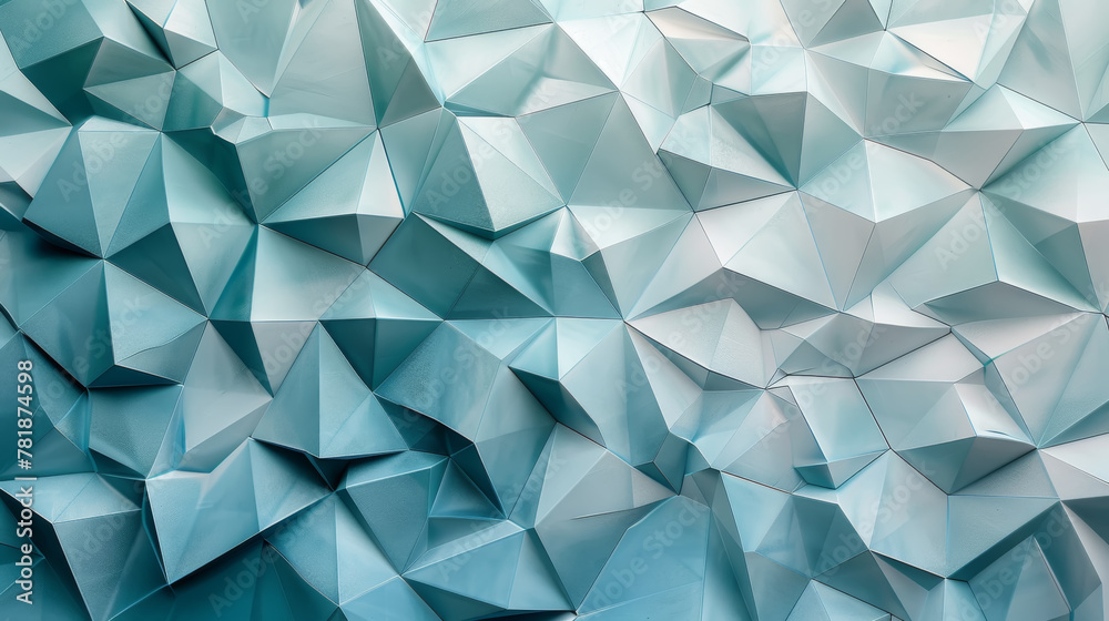 Turquoise 3D abstract geometric angular shapes creating a textured wall art,ai generated Turquoise 3D abstract geometric angular shapes creating a textured wall art,ai generated