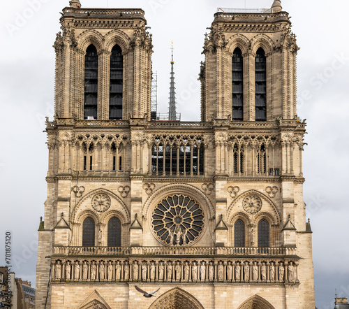 Photography Beautiful Notre dame Cathedral in Paris France on march 23rd 2024