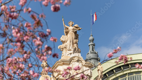 Beautiful statue on the roof in Grand Palais in Paris France on march 23rd 2024 photo