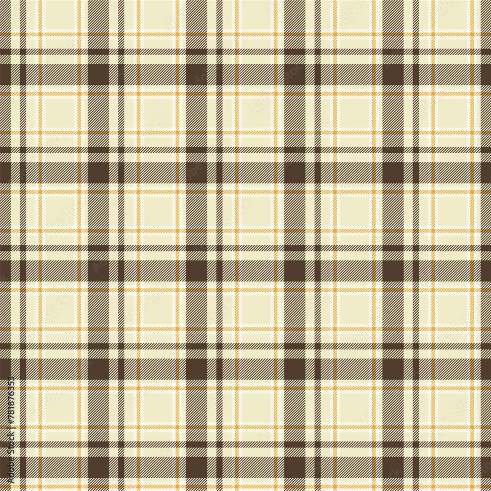 Seamless plaid patterns in brown and beige for textile design. Tartan plaid pattern with square-shaped graphic background for a fabric print. Vector illustration. Seamless plaid patterns in brown and beige for textile design. Tartan plaid pattern with square-shaped graphic background for a fabric print. Vector illustration.
