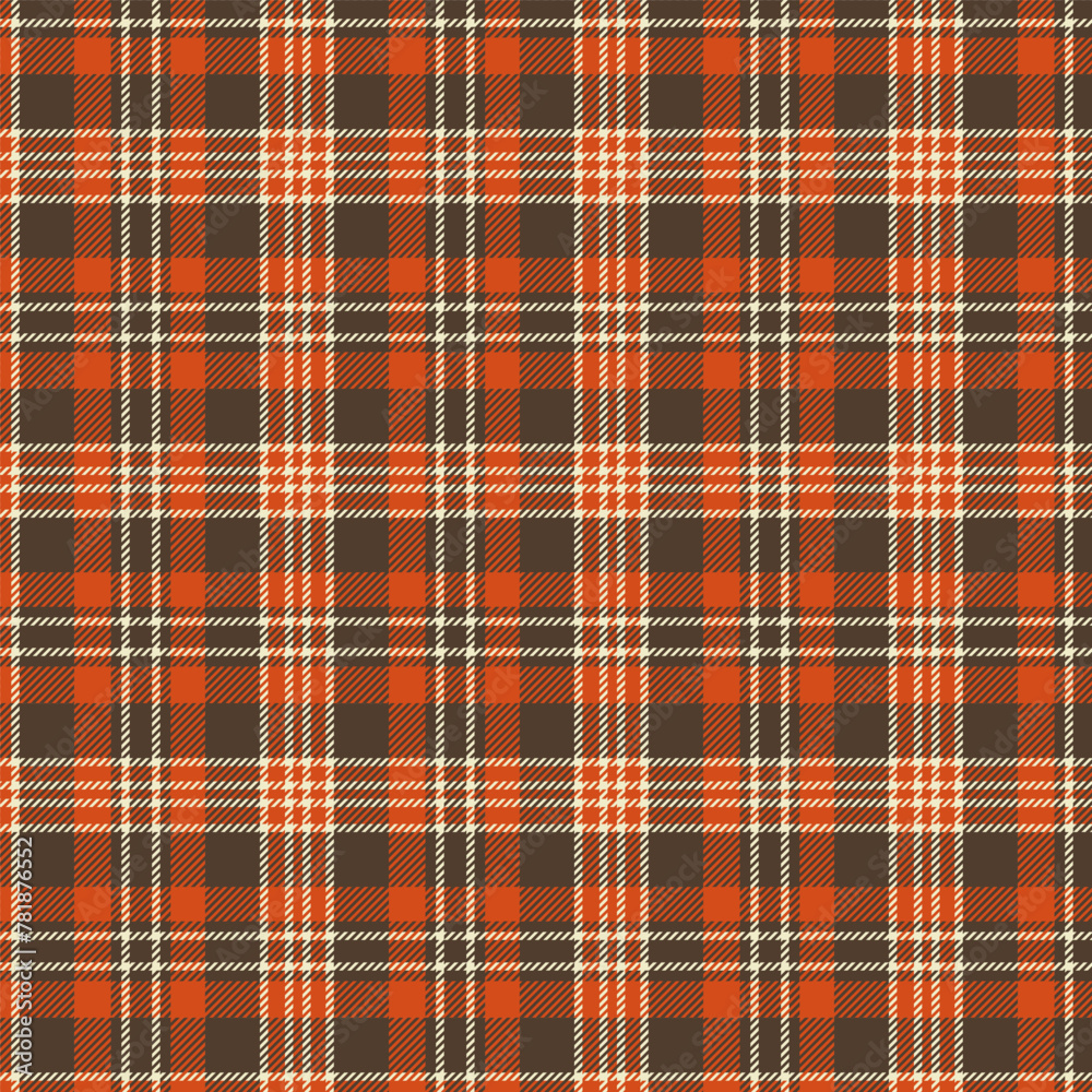 Seamless plaid patterns in brown orange and beige for textile design. Tartan plaid pattern with square-shaped graphic background for a fabric print. Vector illustration. Seamless plaid patterns in brown orange and beige for textile design. Tartan plaid pattern with square-shaped graphic background for a fabric print. Vector illustration.