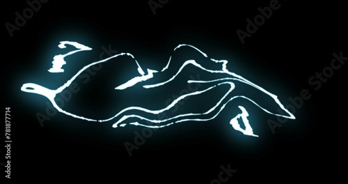 Line elements with glow effect. 