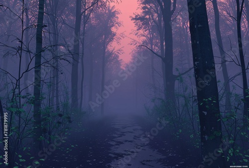 Mystical Path Through the Foggy Forest Generative AI