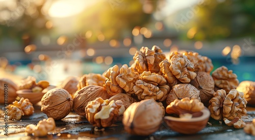 Harvest of Walnuts A Visual Feast of Nature's Bounty Generative AI