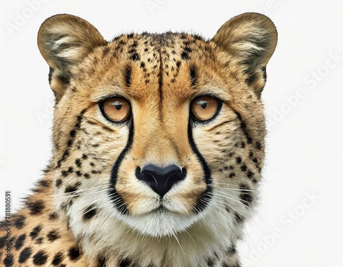 Close-up view of the face of a cheetah
