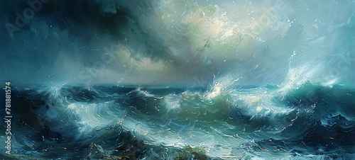 The Ocean s Tempest A Painting of Nature s Power Generative AI