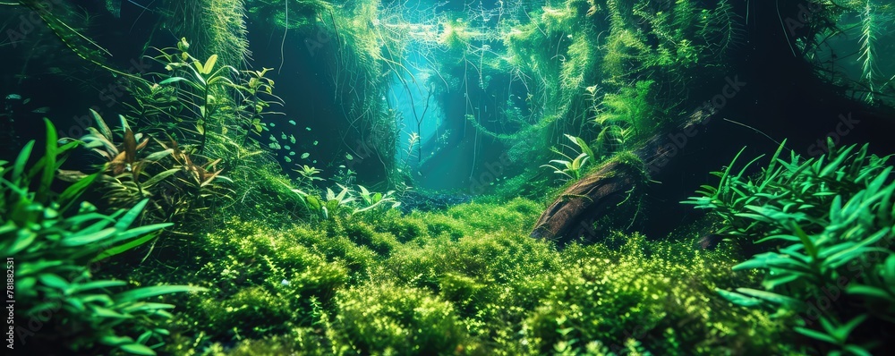 Freshwater Planted Aquarium, Aquascaping, Underwater Landscape Nature Forest Style, Aquarium Tank