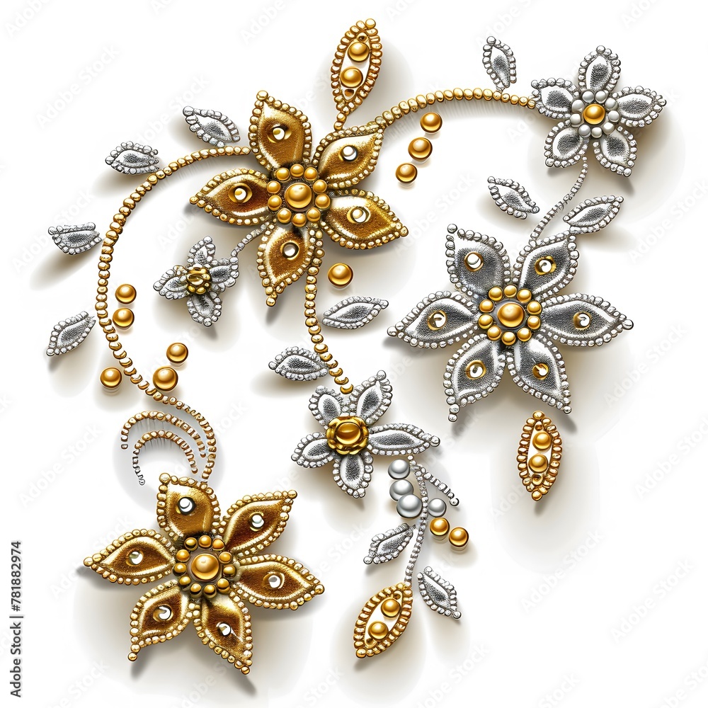 gold foil floral design, white background, clip art gold foil floral design, white background, clip art
