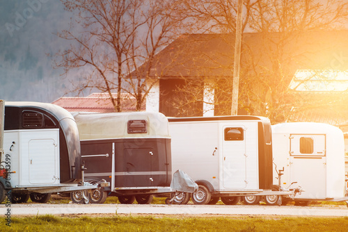 Fotografija Horse Trailers Lined Up for Transport Duty