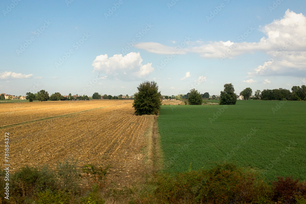 View of the Pianura Padana (Po Valley) in Emilia Romagna region.