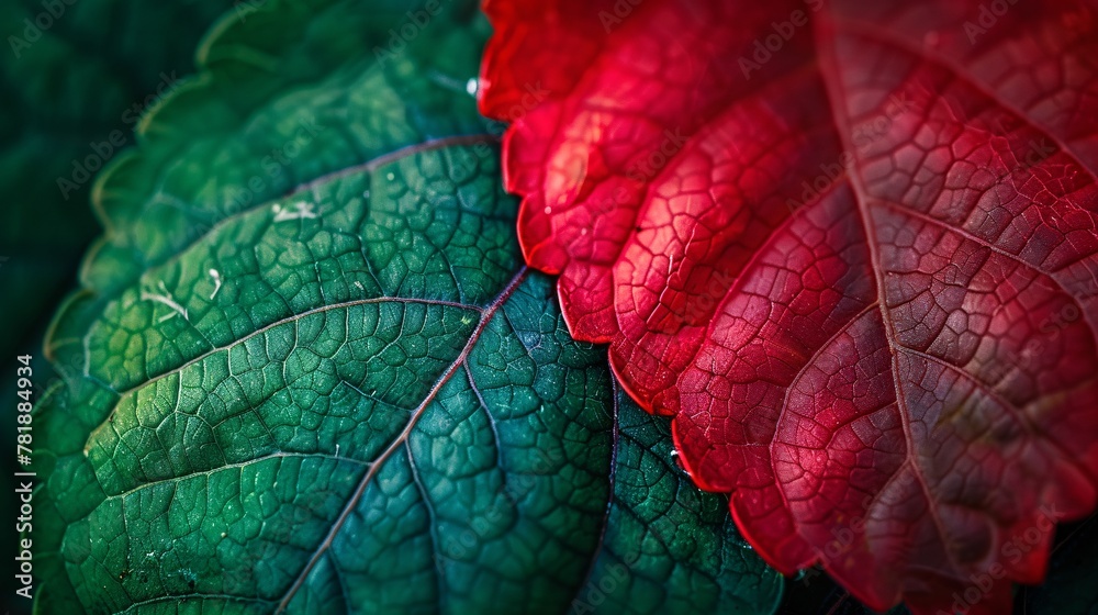 Fototapeta premium Autumnal Leaves A Study in Color and Texture Generative AI