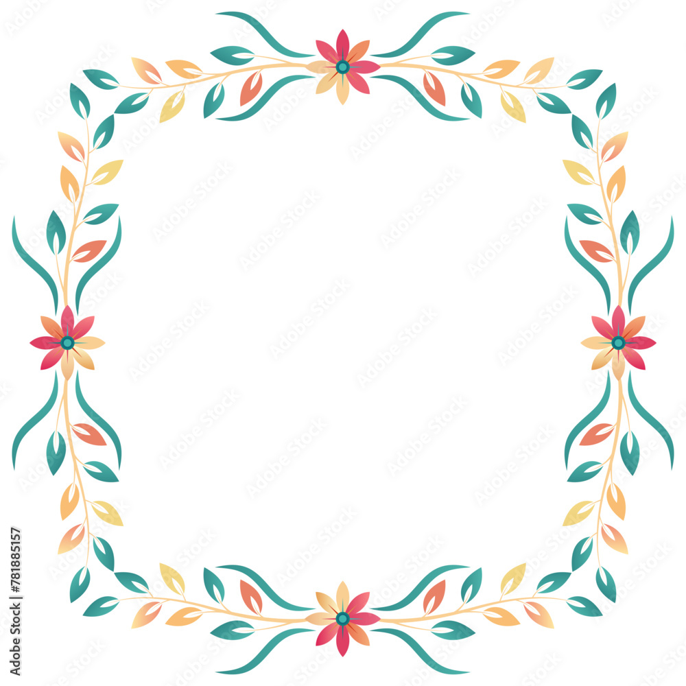 Obraz premium flower wreath flower Autumn branch ornament floral divider