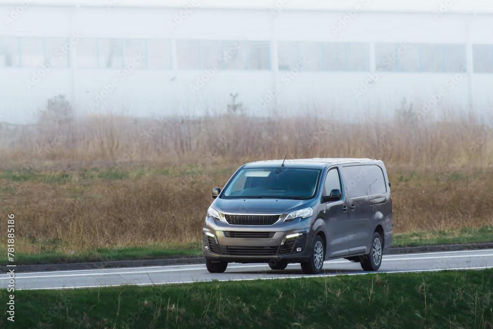Fototapeta premium The Daily Route of a Commercial Delivery Van, Bringing Orders to Life