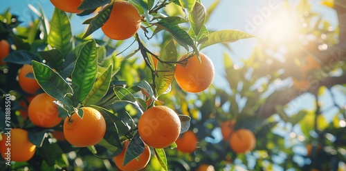 Sunlit Oranges A Vibrant Display of Nature's Bounty Generative AI