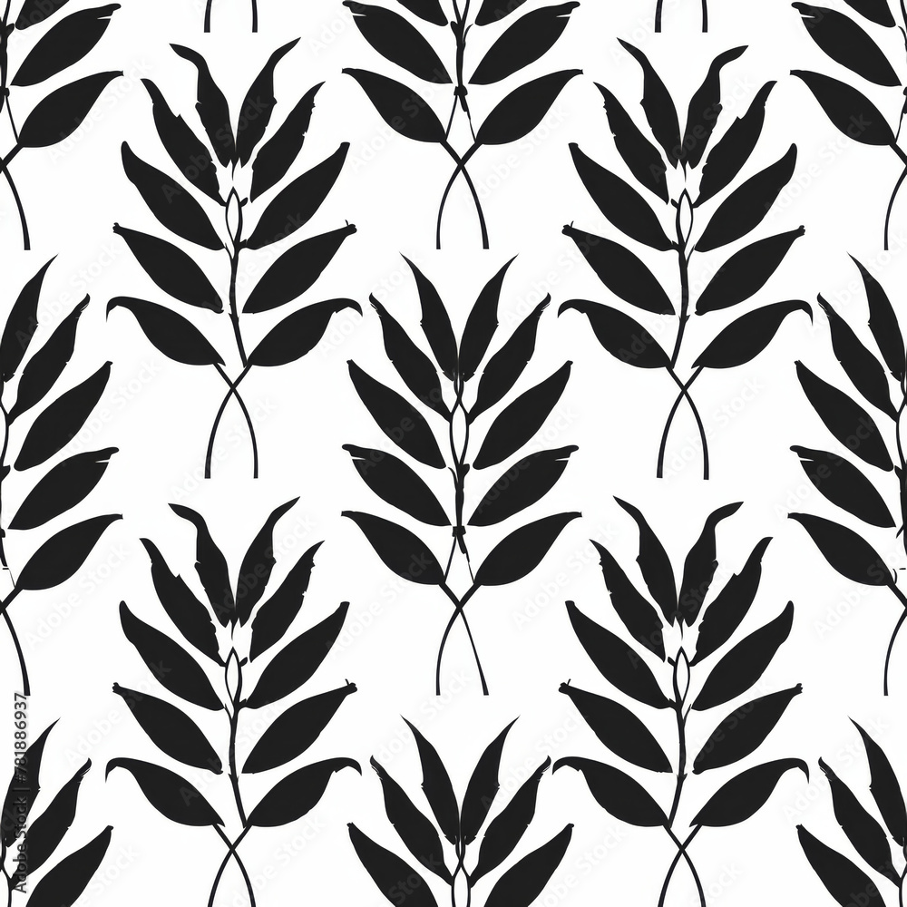 an illustration of an minimal leaf pattern on a white background
