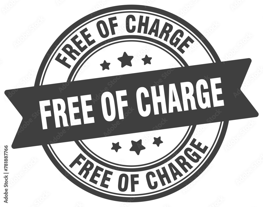 free of charge stamp. free of charge label on transparent background. round sign free of charge stamp. free of charge label on transparent background. round sign
