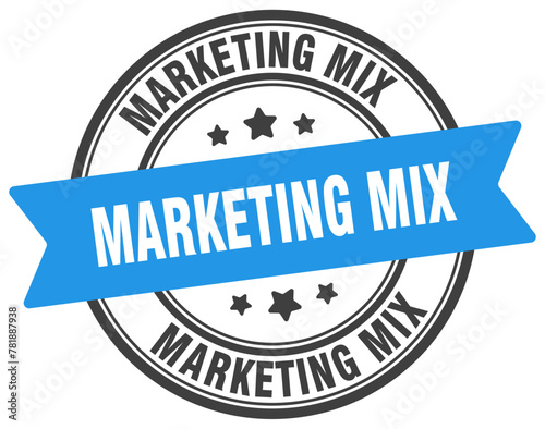marketing mix stamp. marketing mix label on transparent background. round sign