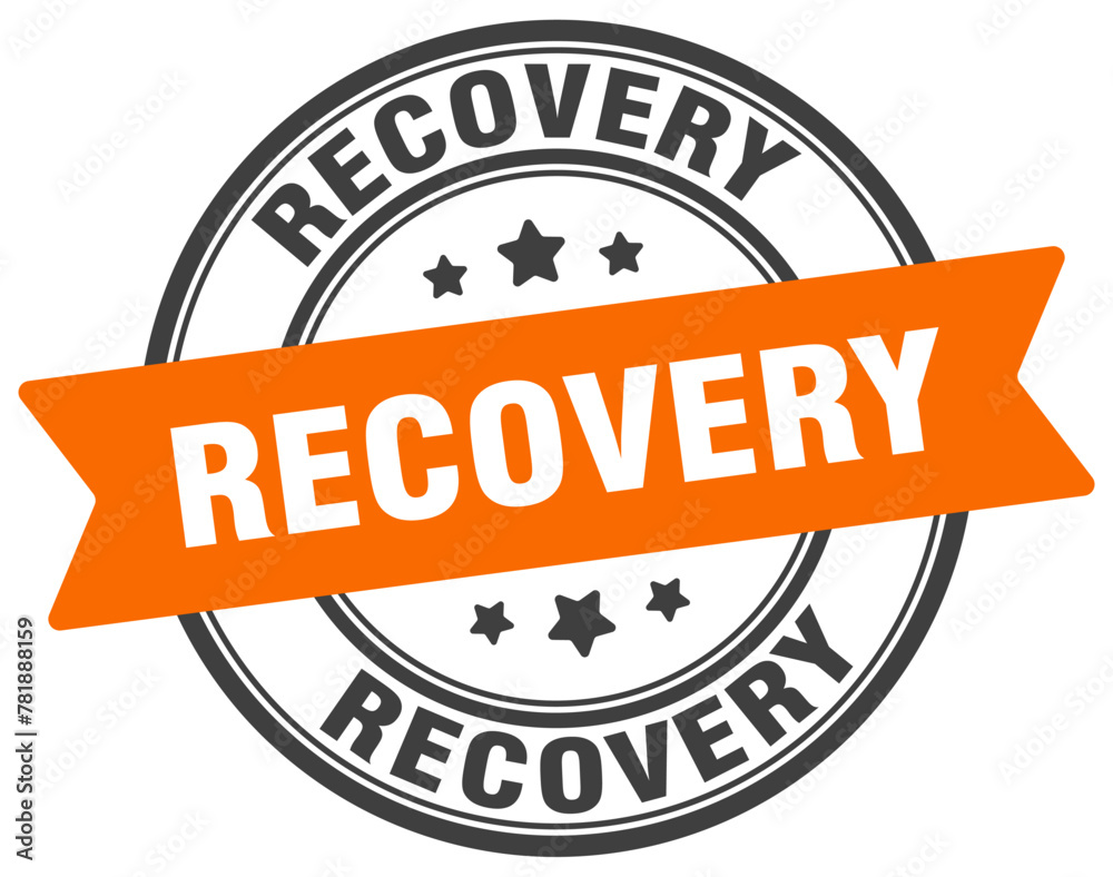 recovery stamp. recovery label on transparent background. round sign