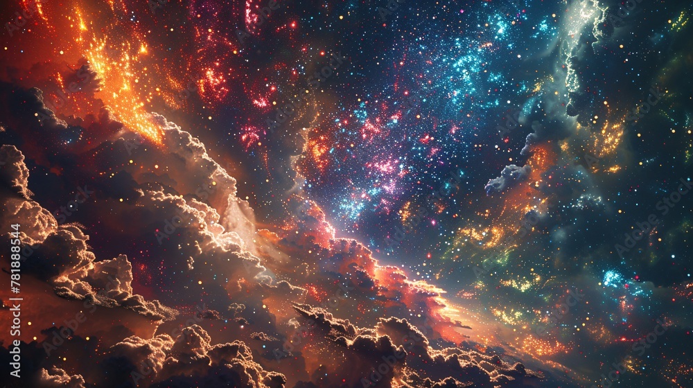 Cosmic Dreamscape A Journey Through the Stars and Clouds Generative AI