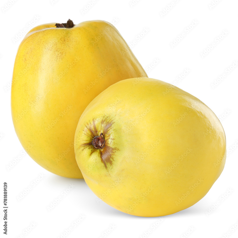 Delicious fresh ripe quinces isolated on white