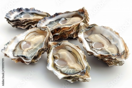Fresh Oysters on a Bright Background - Seafood, Shellfish, Delicacy, Ocean, Gourmet