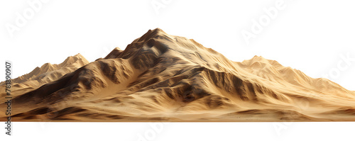 desert sand pile on white background, generative ai