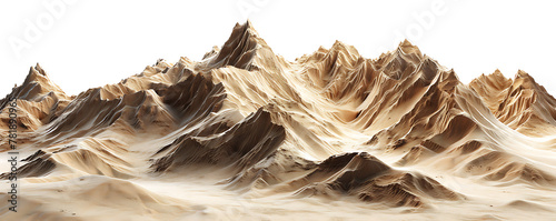 desert sand pile on white background, generative ai