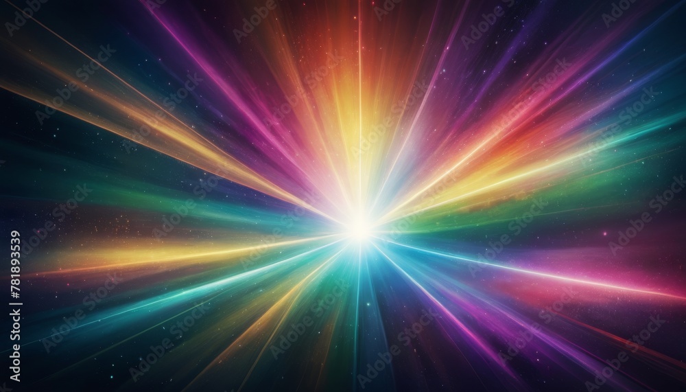 A spectacular digital illustration of cosmic rays emanating from a single bright source, symbolizing energy and motion.. AI Generation A spectacular digital illustration of cosmic rays emanating from a single bright source, symbolizing energy and motion.. AI Generation