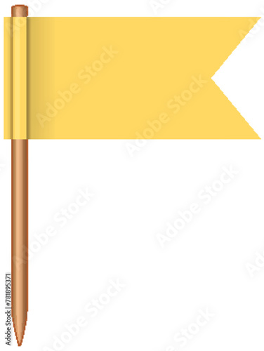 Vector illustration of a yellow flag on a pole