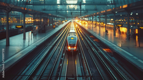 sky train overtaking, utilizing rear curtain sync for dynamic motion effect, editorial photography © somruethai