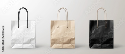 mockup showcasing of blank paper shopping bags