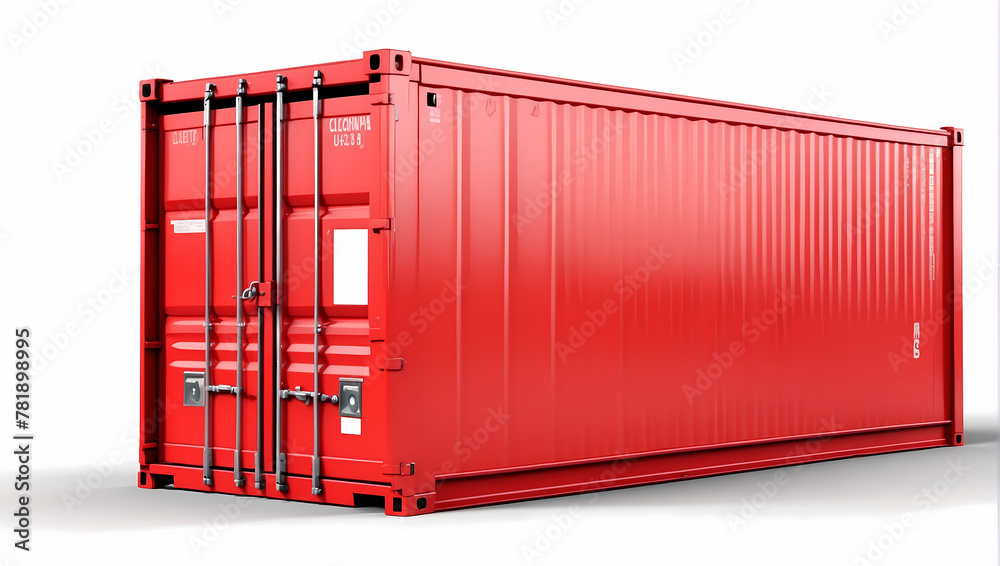 Red cargo container isolated on white background Red cargo container isolated on white background