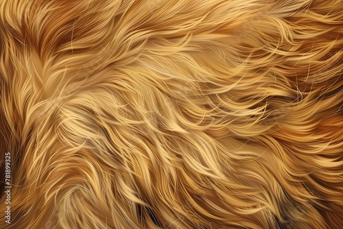 Beautiful cat or dog golden hair texture, realistic fur background, detailed hair pattern for design