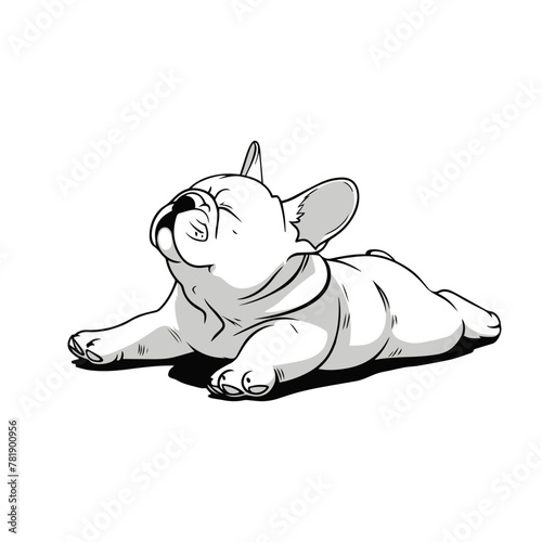 Enjoying life French bulldog, vector illustration
