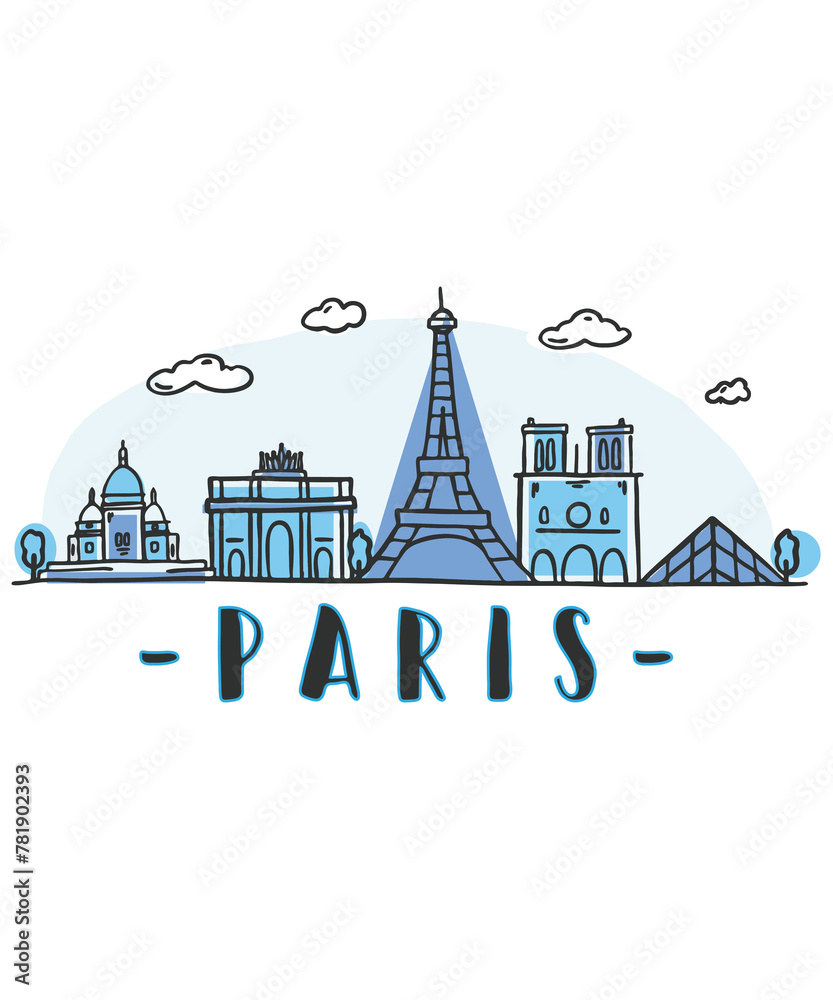 Paris City Landmarks Eiffel Tower Louvre Travel