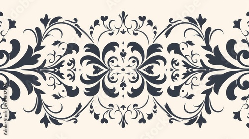 Patterned Borders  A vector graphic featuring a border with a repeating pattern of elegant swirls